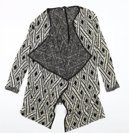 Additional front view of Miss Selfridge Women's Geometric Open Front Cardigan, size 8