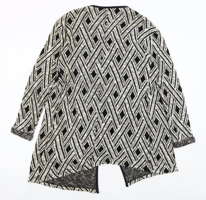 Back view of Miss Selfridge Women's Geometric Open Front Cardigan, size 8