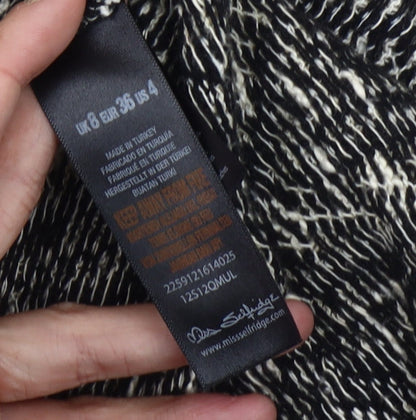 Close-up detail of Miss Selfridge Women's Geometric Open Front Cardigan, size 8