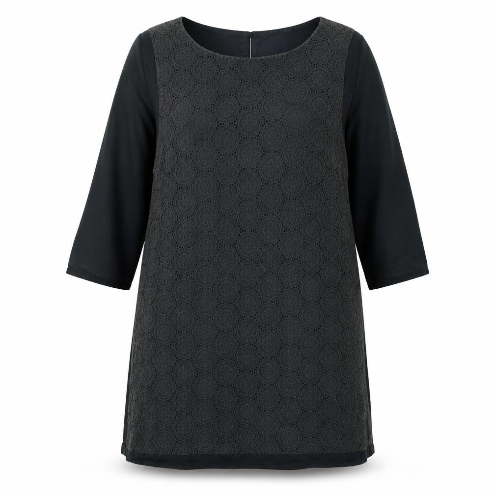 White Stuff Women's Black Crochet Shift Dress, Size 14