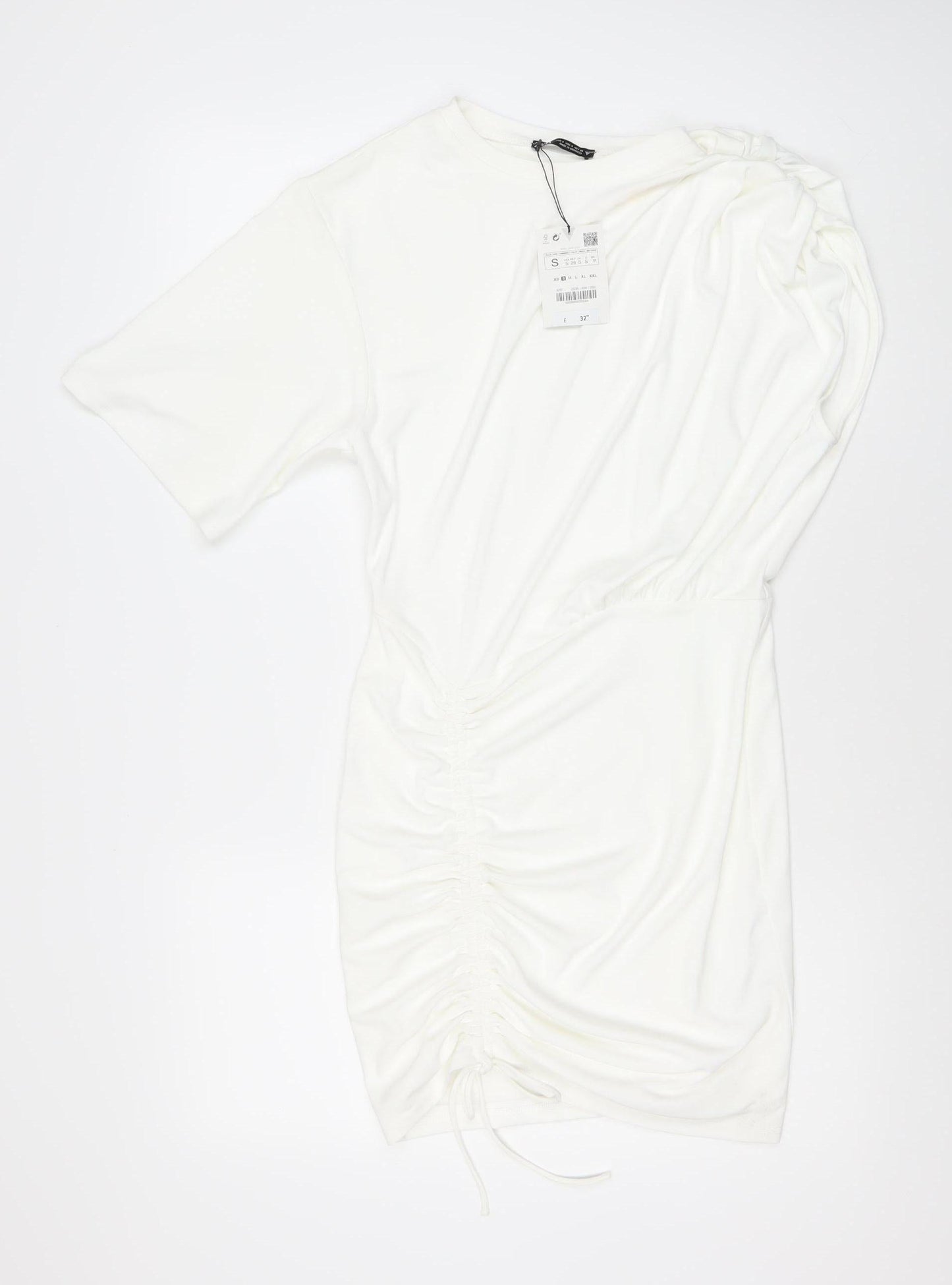 Zara Women White Dress Size 8 Polyester