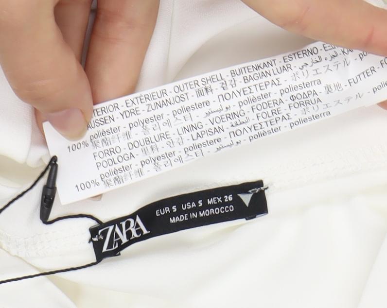 Zara Women White Dress Size 8 Polyester
