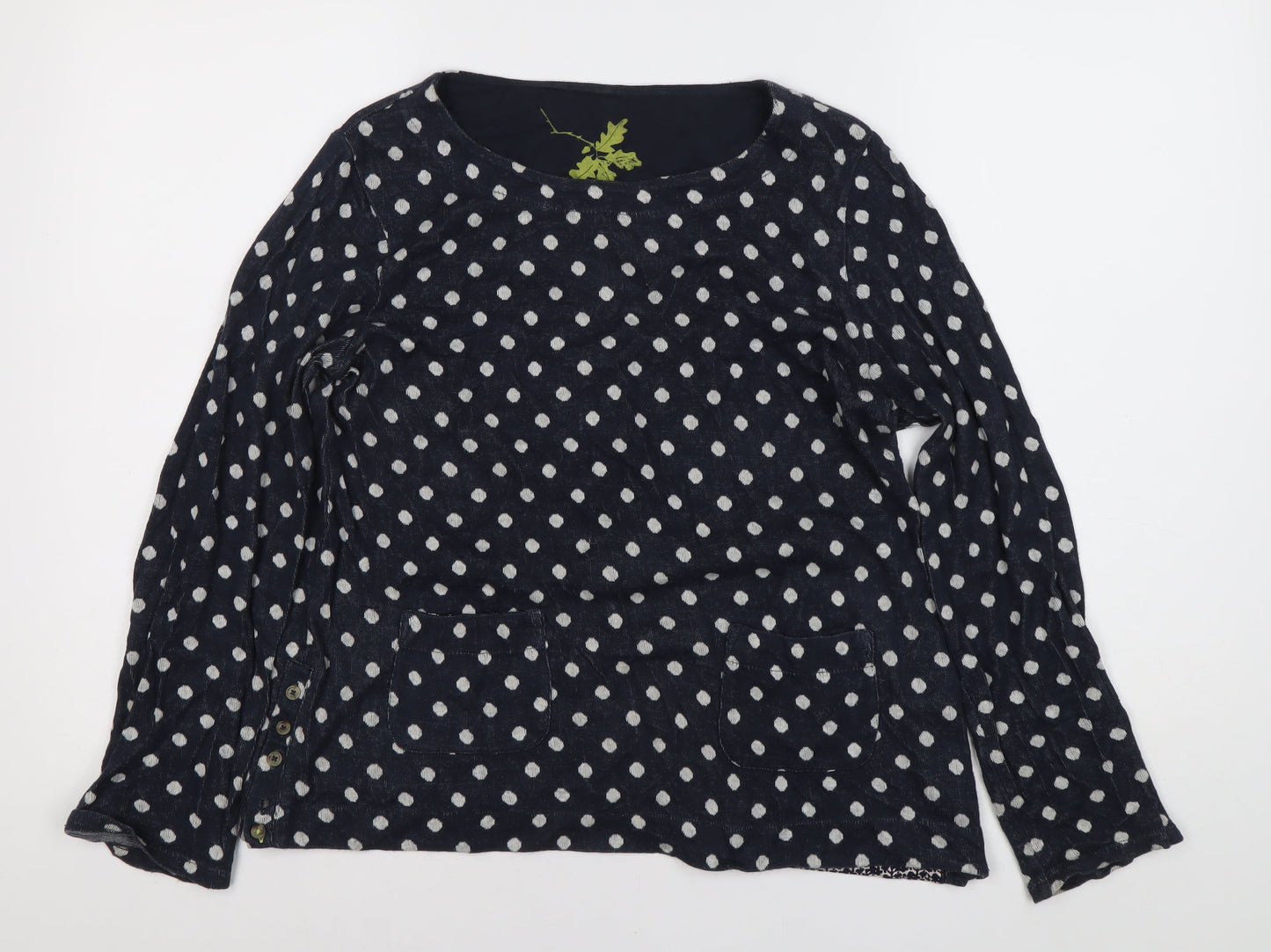 White Stuff Women's Blue Polka Dot Blouse Size 10