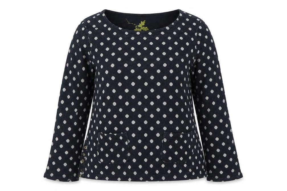 White Stuff Women's Blue Polka Dot Blouse Size 10