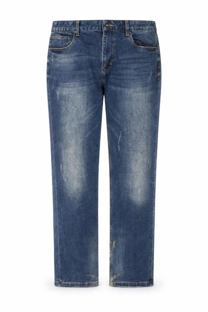 Hotwind Men’s Blue Straight Jeans, Size 34, Distressed Look