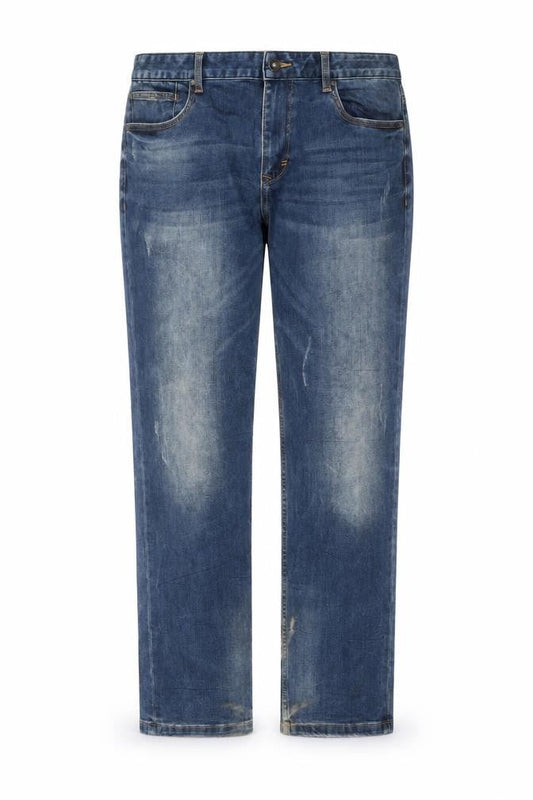 Hotwind Men’s Blue Straight Jeans, Size 34, Distressed Look
