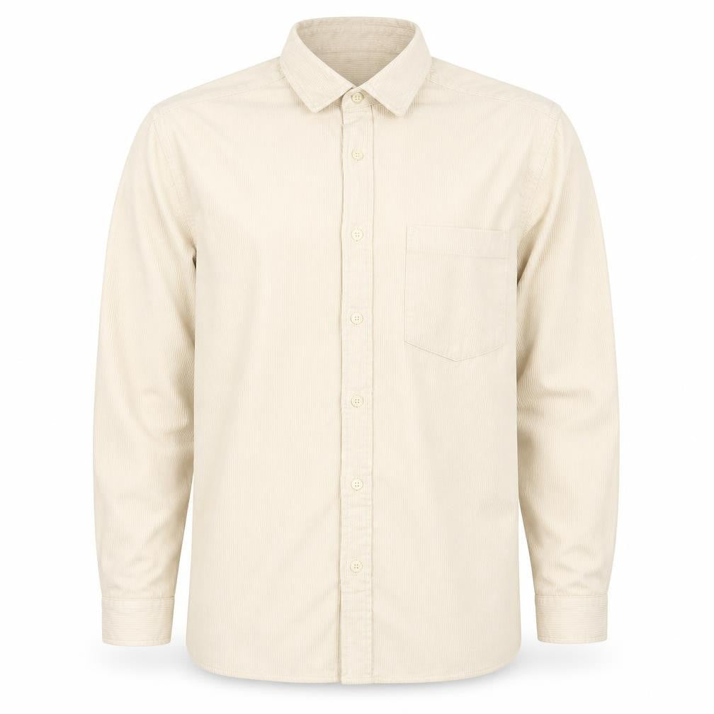 COLLUSION Men's Beige Long Sleeve Button-Up Shirt