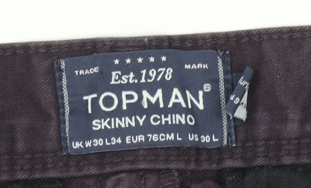 Topman Unisex Skinny Purple Chino Jeans Size 30