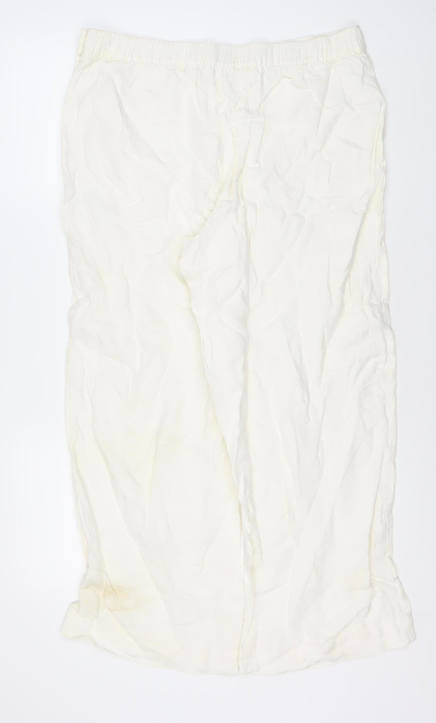 Monsoon Women's White Linen Buttoned Trousers L