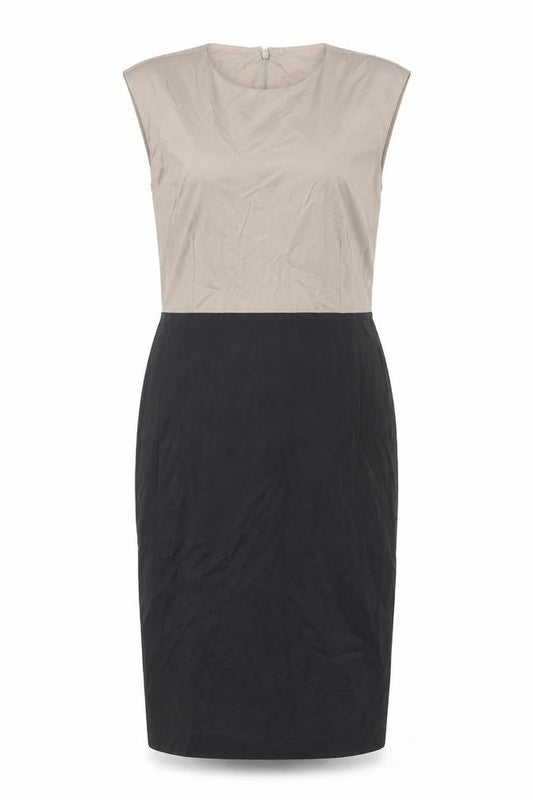 Hobbs Women's Beige Black Sleeveless Bow Dress Size 12