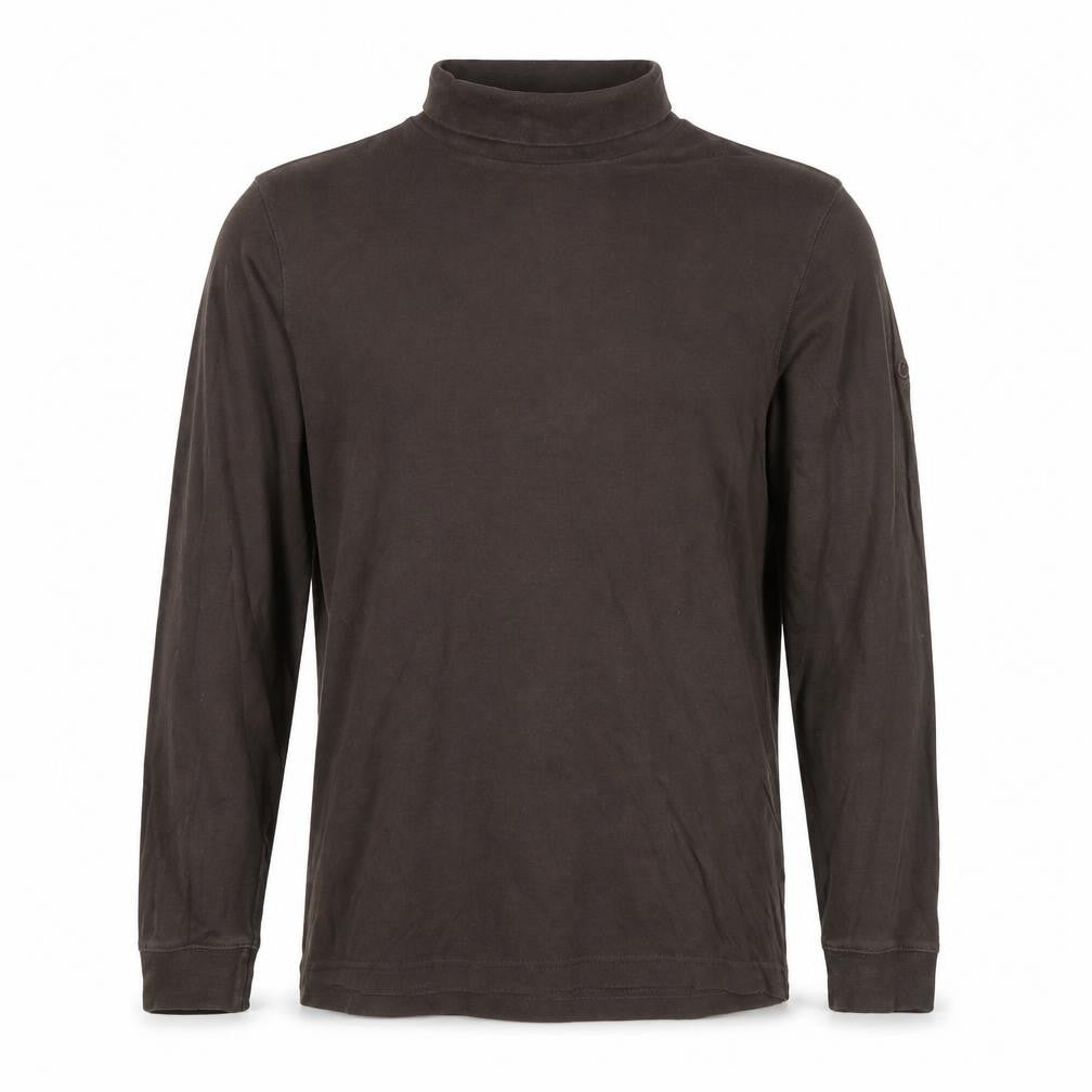 Cotton Traders Men's Brown Long Sleeve Polo Shirt M