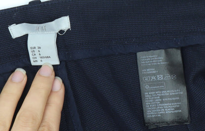 H&M Women's Blue Straight Trousers Size 8