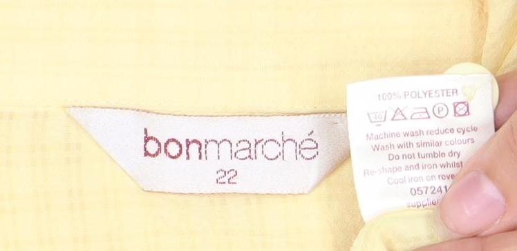 Bonmarché Women's Yellow Button-Up Shirt - Size 14