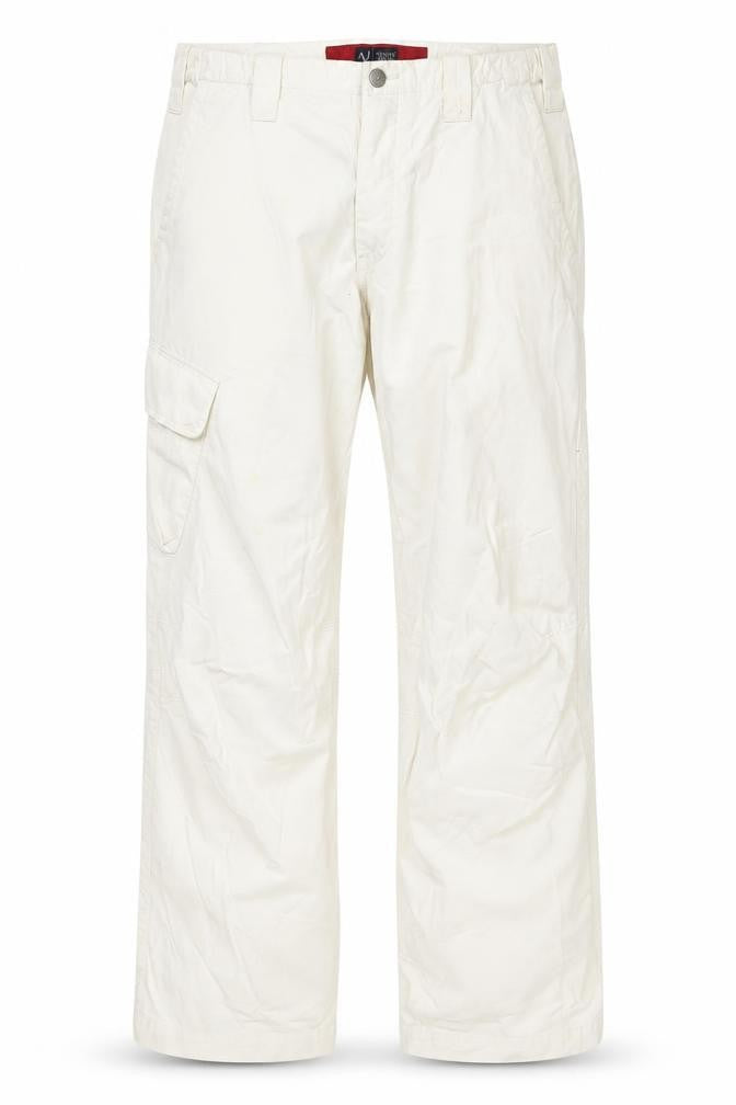 AJ Arma Kani Men's Ivory Slim Cargo Jeans, Size 36