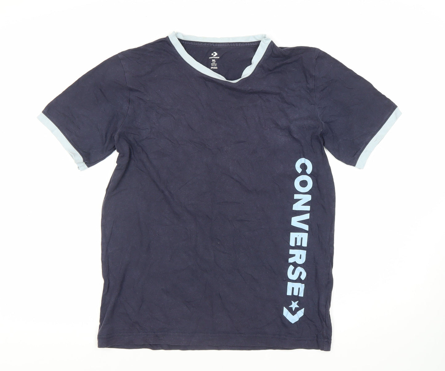 Converse Boys Blue XL T-Shirt with Logo, Casual Style