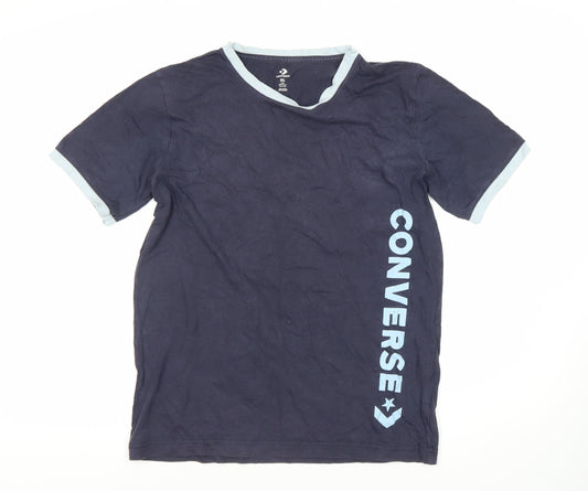 Converse Boys Blue XL T-Shirt with Logo, Casual Style