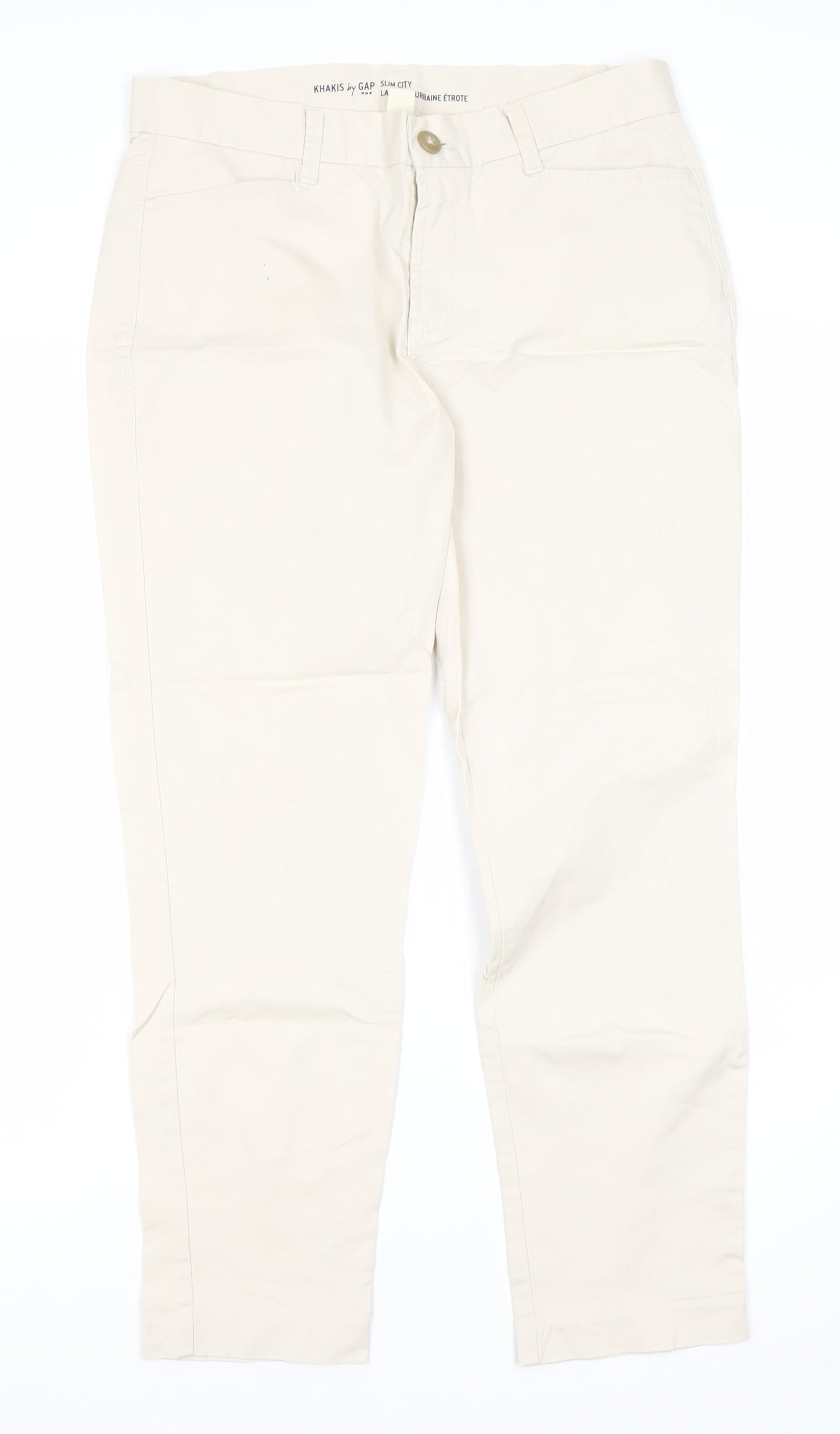 Gap Women's Beige Chino Trousers Size 8R Slim Fit