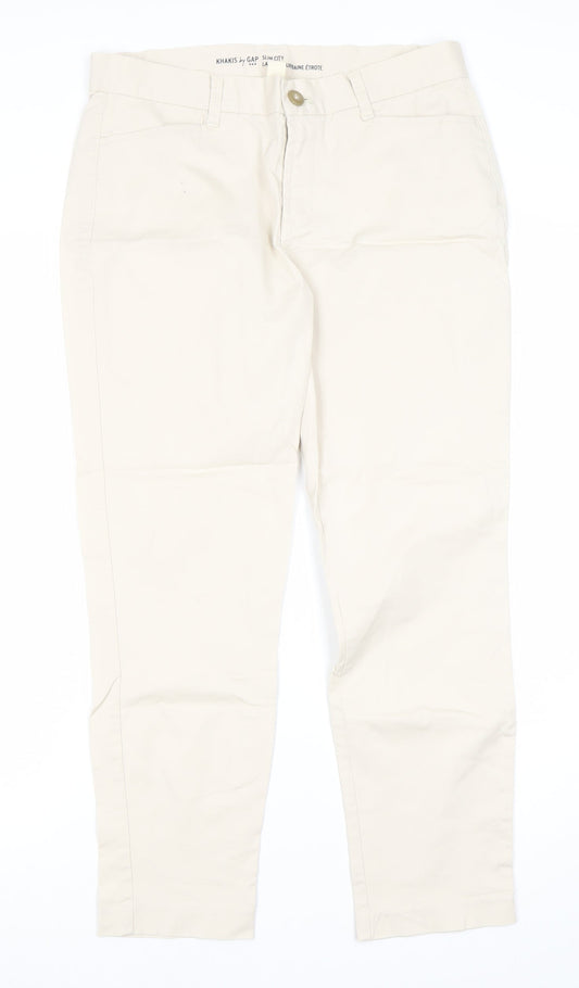 Gap Women's Beige Chino Trousers Size 8R Slim Fit