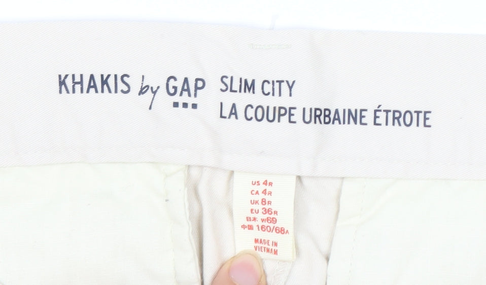 Gap Women's Beige Chino Trousers Size 8R Slim Fit