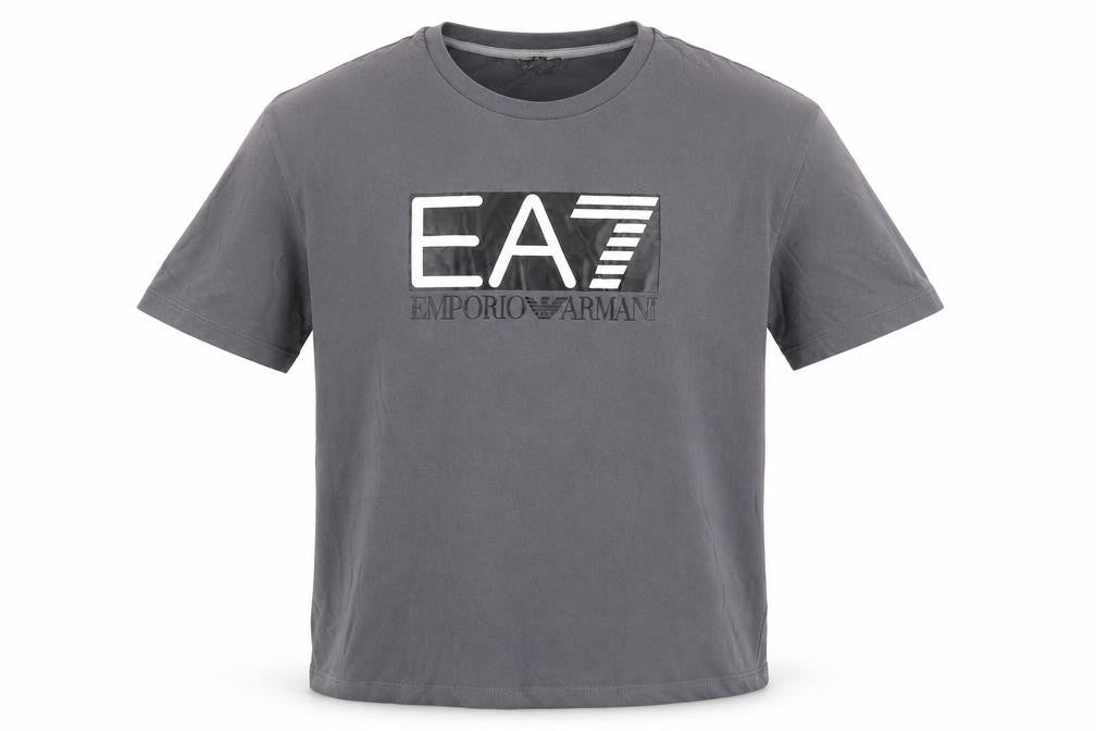 Emporio Armani Logo Boys Grey Cotton T-Shirt, 12 Years Casual