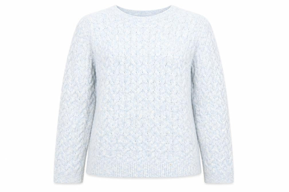 Crew Clothing Women's Blue Cable-Knit Jumper, Size 12