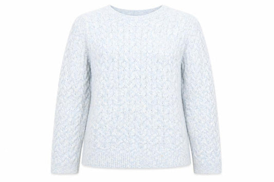 Front view of Crew Clothing Blue Cable-Knit Jumper, size 12