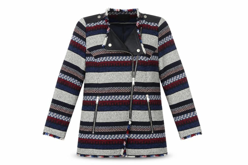 Zara Women's Multicoloured Bohemian Biker Jacket L
