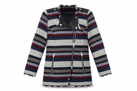 Zara Women's Multicoloured Bohemian Biker Jacket L