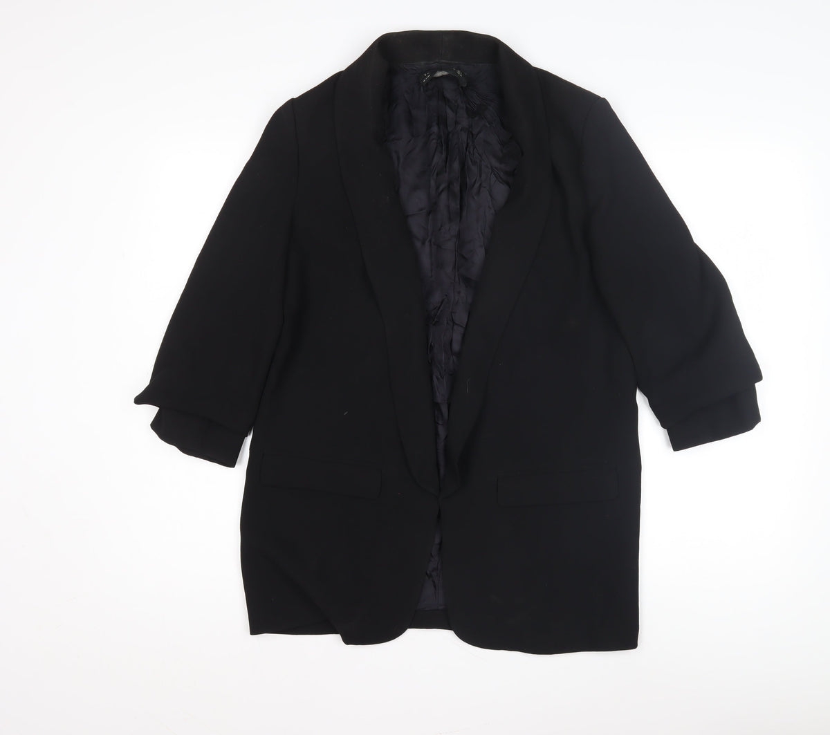 Zara Woman Black Overcoat, Size L, Women's Formal Coat