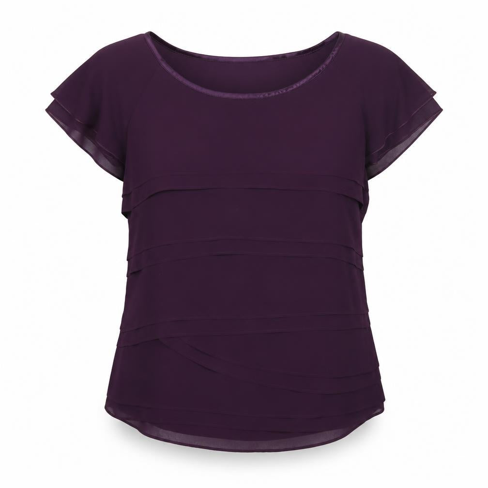 Jacques Vert Women's Purple Blouse, Size 12, Short Sleeve