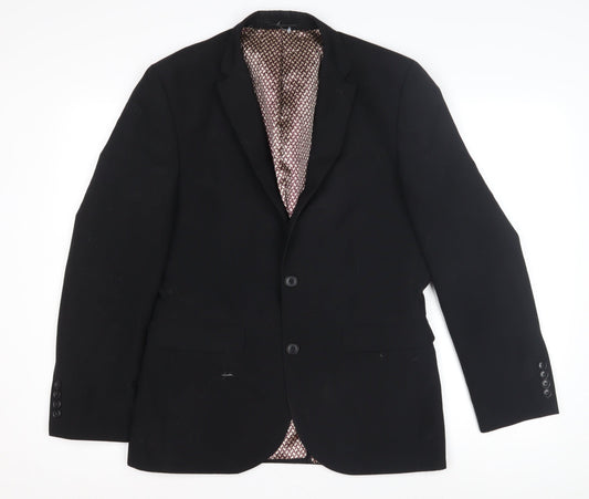 Next Men's Black Slim Fit Blazer, Size 38, Formal Wear