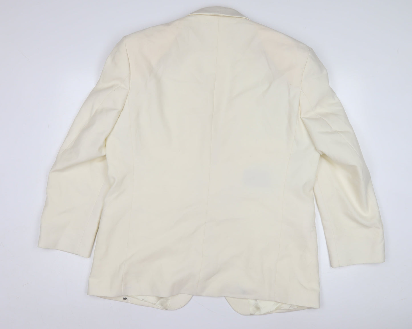 Racing Green Men's Ivory Shawl Lapel Blazer, 44 Short