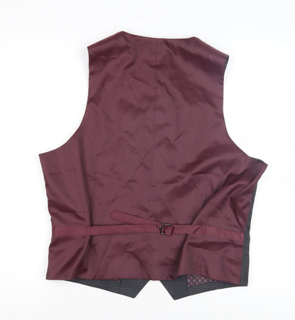 Fellini Men's Grey Geometric Waistcoat 40S