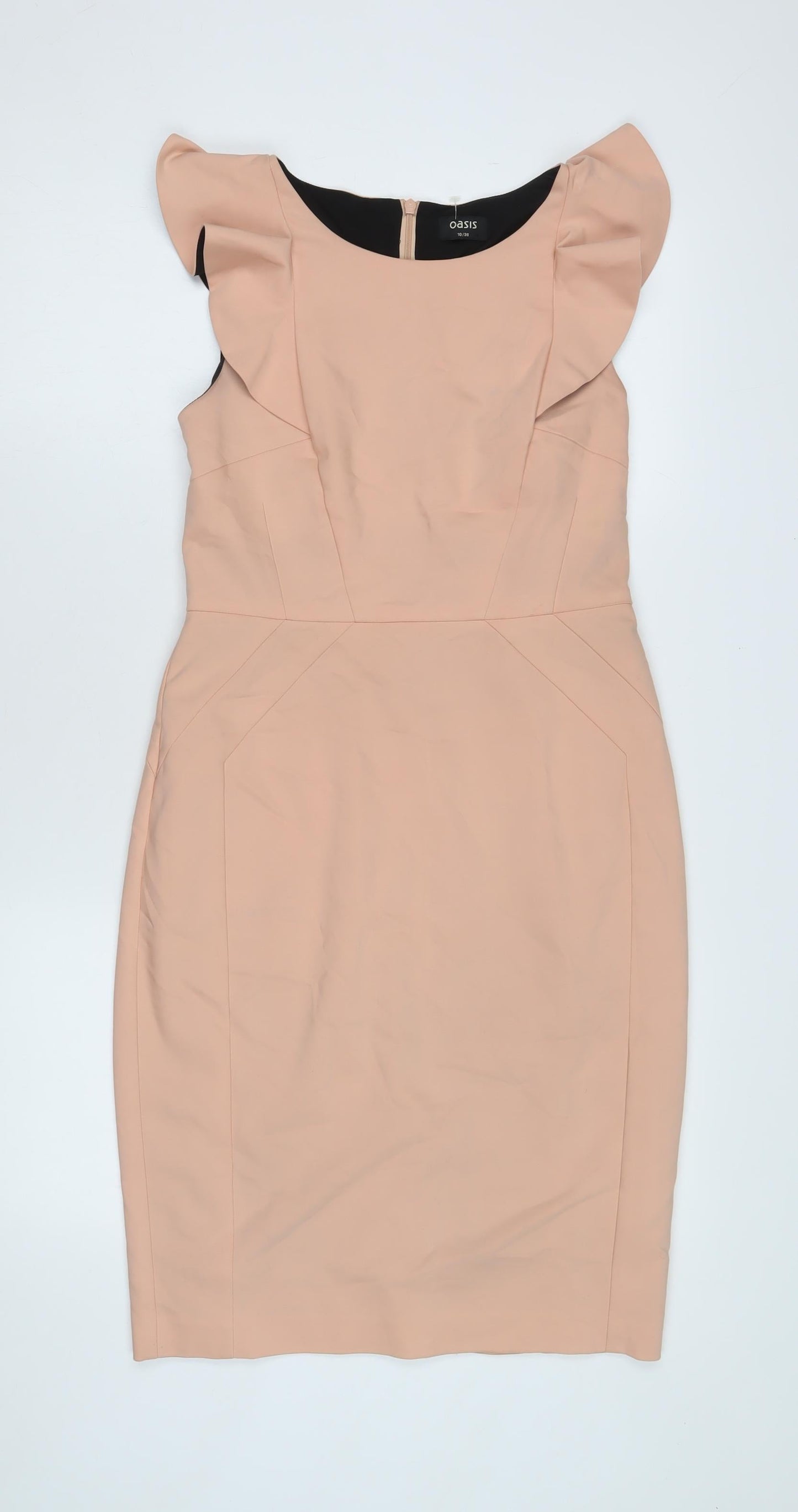 Oasis Women's Beige Pencil Dress, Size 8, Knee Length