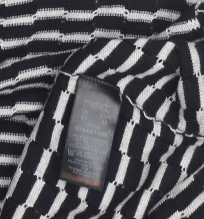 Next Women's Black High Neck Striped Tank, Size L