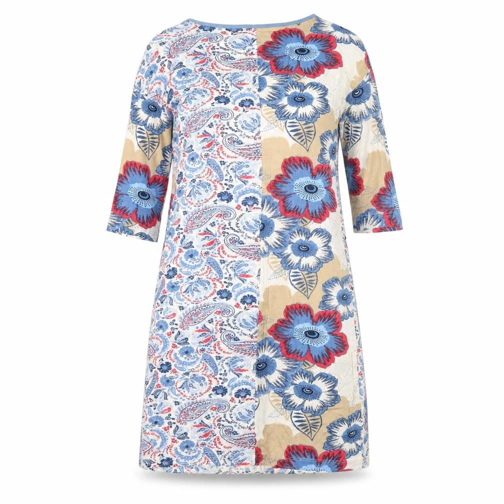 Next Women's Multicoloured V-Neck Shift Dress Size 6