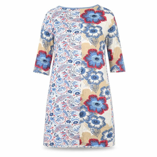 Next Women's Multicoloured V-Neck Shift Dress Size 6