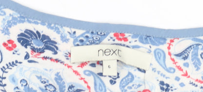 Next Women's Multicoloured V-Neck Shift Dress Size 6
