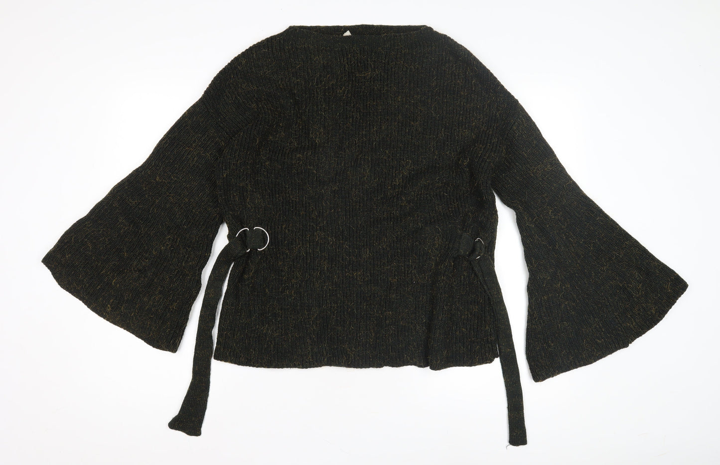 Mango Women's Black Bell Sleeve Jumper, Size 12