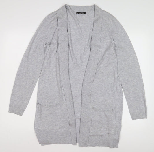 Dunnes Women's Grey Open Front Cardigan, M, Knit, Casual