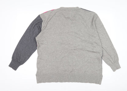 Pebble Bay Women's Grey L Striped Pullover Jumper