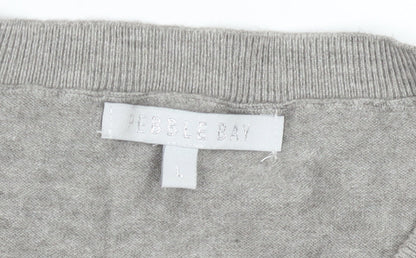 Pebble Bay Women's Grey L Striped Pullover Jumper