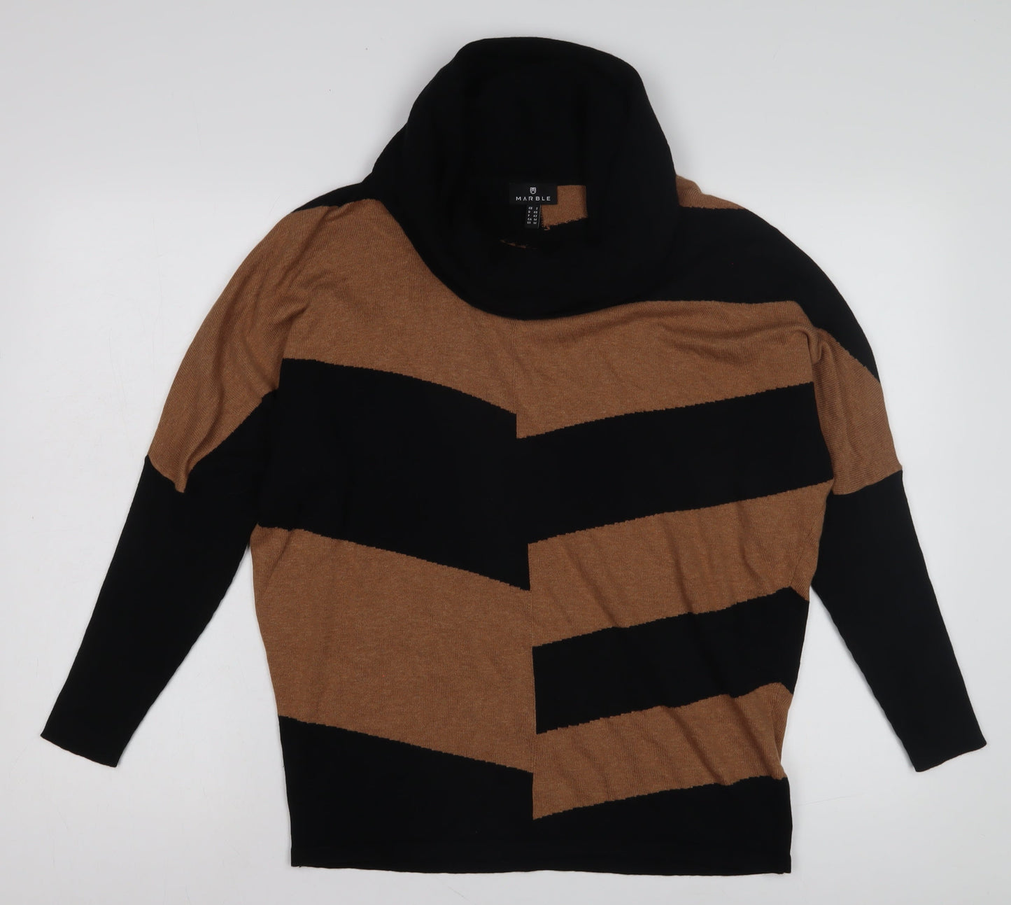 Marble Women's Striped Cowl Neck Jumper - Size 12