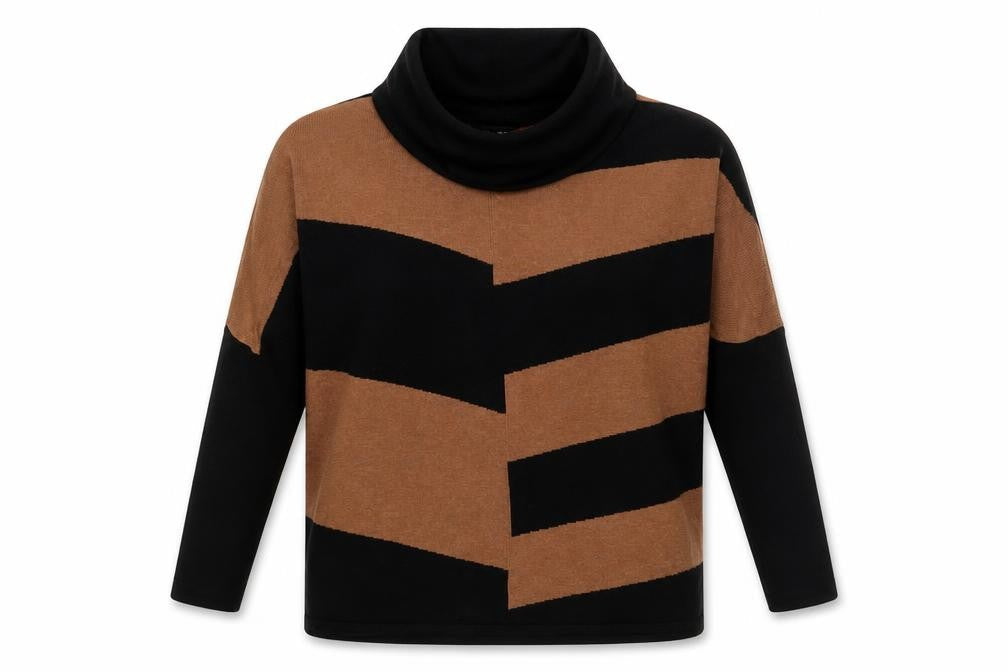 Marble Women's Striped Cowl Neck Jumper - Size 12
