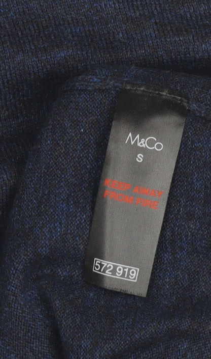 M&Co Men's Blue Full Zip Jumper - S