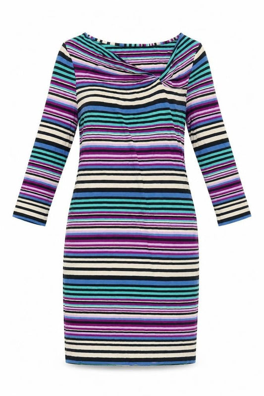 Front view of Phase Eight Women's Multicoloured Striped Dress, size 10