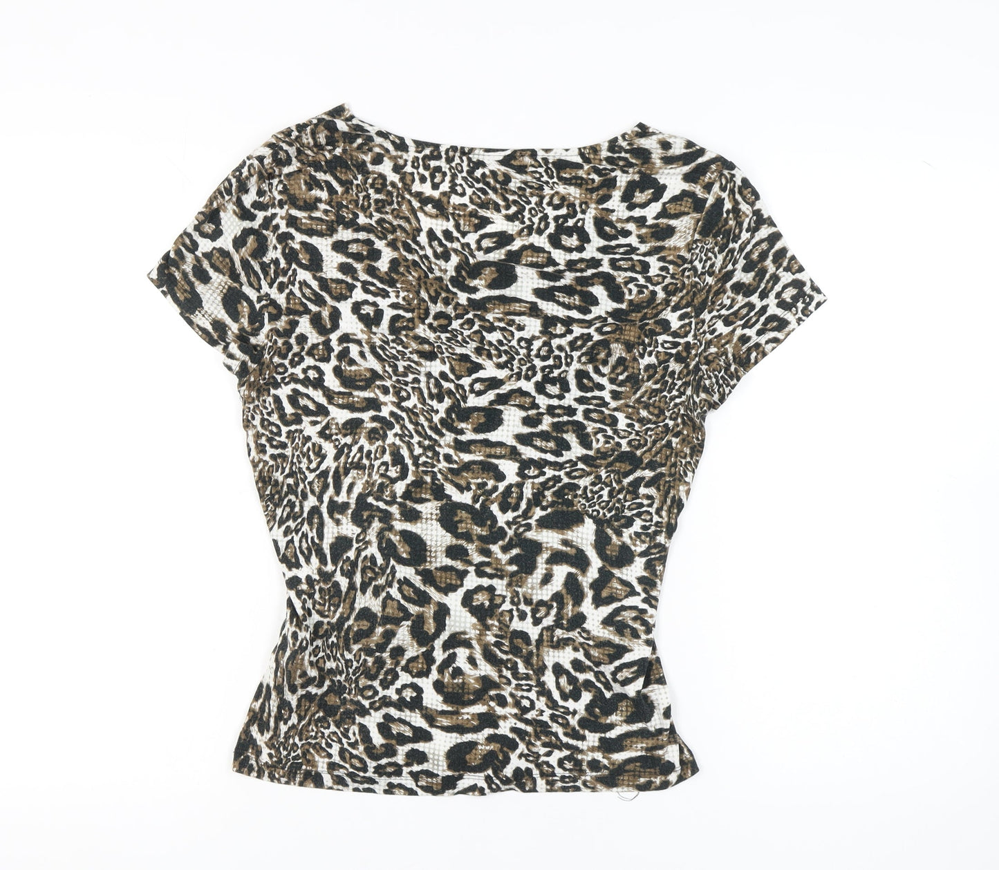 Cable & Gauge Women's Animal Print V-Neck Tunic Top L