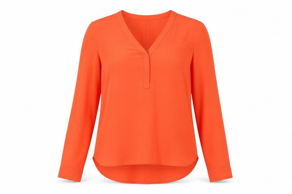 Marks & Spencer Women’s Orange V-Neck Blouse, Size 10