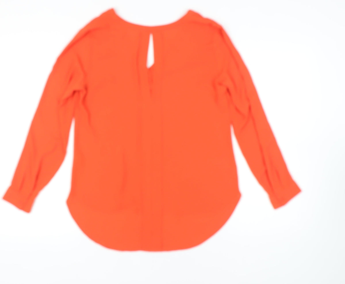 Marks & Spencer Women’s Orange V-Neck Blouse, Size 10