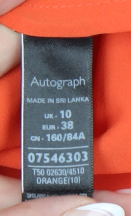 Marks & Spencer Women’s Orange V-Neck Blouse, Size 10